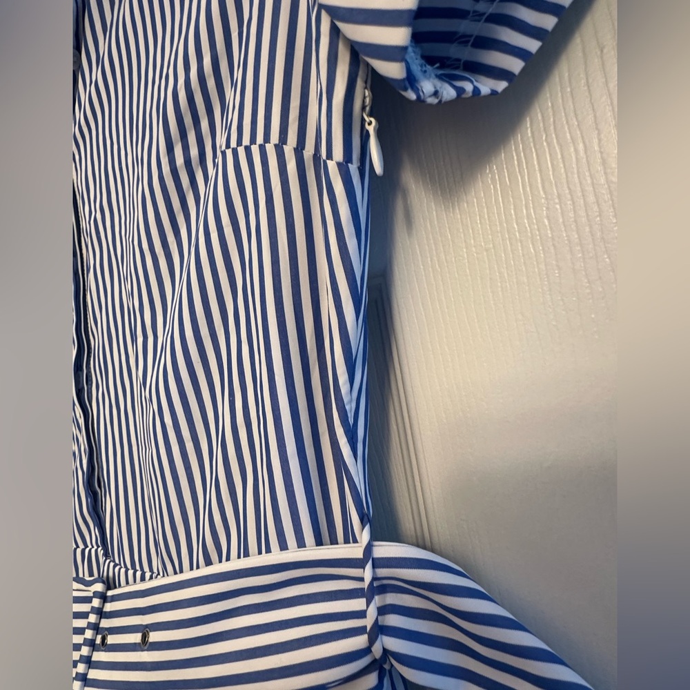English Factory Striped Belted Midi Dress Size XS - Picture 7 of 9